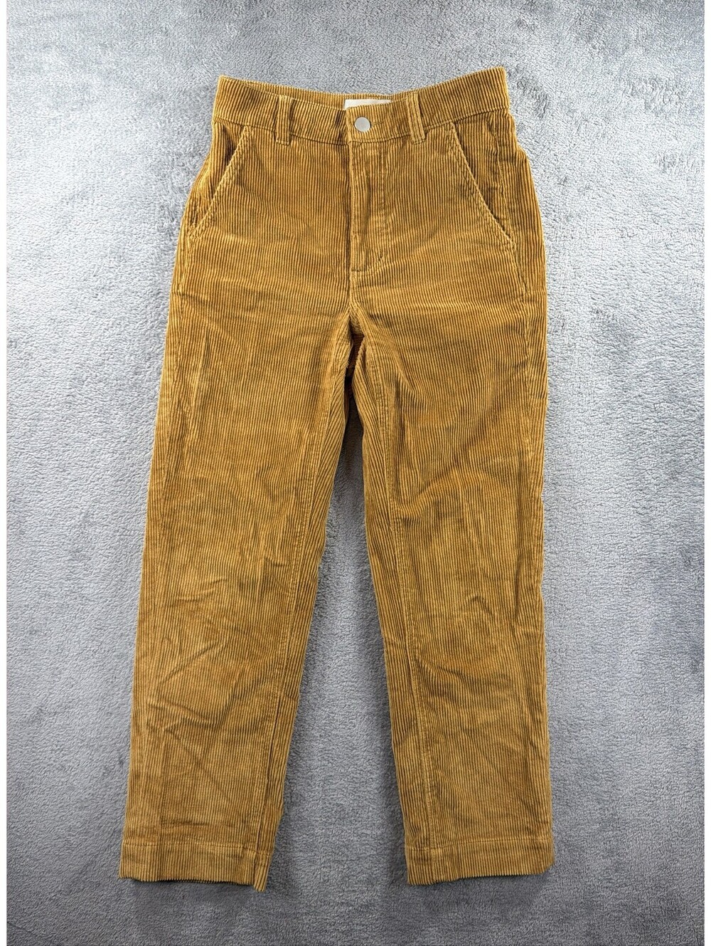 Everlane Womens High Rise Straight Leg Corduroy Pants Mustard Yellow
